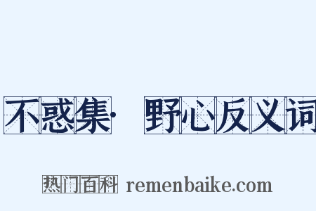 不惑集·野心反义词是什么意思的图片